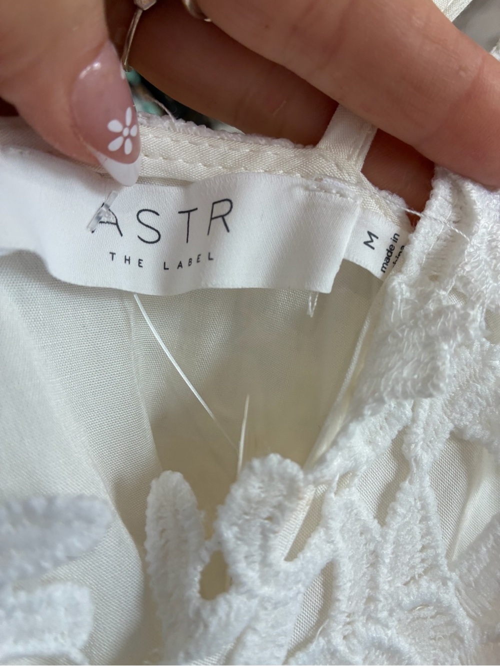 Astr White Lace V-Neck Maxi Dress with Spaghetti Straps - Picture 3 of 3